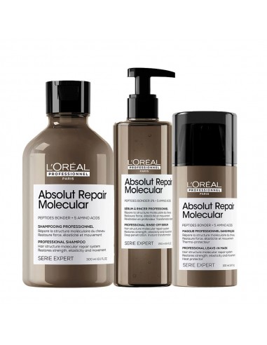 L'Oreal Absolut Repair Molecular Shampoo 300ml Conditioner 250ml Leave-In 100ml